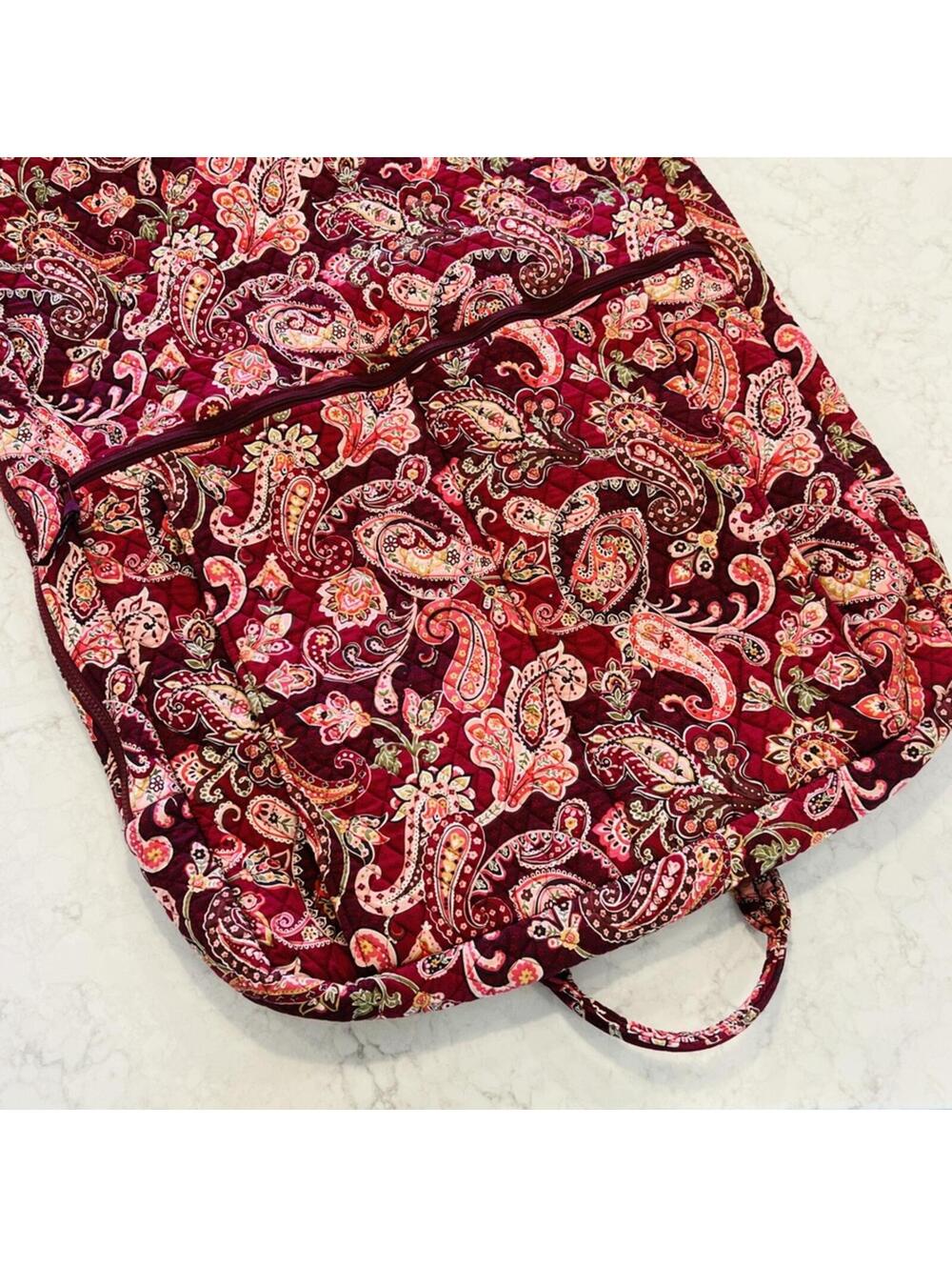 Vera Bradley Piccadilly Plum Large Quilted Garment Bag Travel Luggage Paisley - Picture 4 of 6